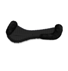 MATTES DL + EWWA Lammfell-Sattelkissen, Lammfell im Sitzbereich, Steppstoff, Rand vorne und hinten 