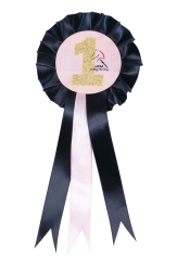 HKM Turnierschleife Hobby Horsing dunkelblau/rosa 