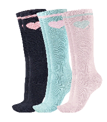WALDHAUSEN Reitsocken Glitter Kids, zartrosa/mint/nachtblau 