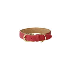 KENTUCKY Dogwear Hundehalsband Vegan Leder rot/beige 