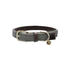 KENTUCKY Dogwear Hundehalsband Nylon geflochten grau 