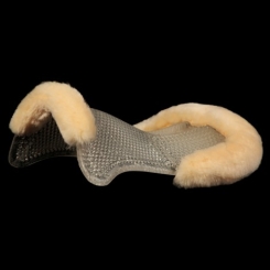 ACAVALLO Gelpad hinten höher/Lammfellrand transparent/natur 