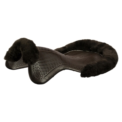 ACAVALLO Therapeutisches Gelpad mit Lammfellrand schwarz/schwarz 