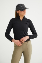 MAYA DELOREZ Damenshirt Air Mesh Halfzip Black 