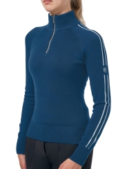 Equestrian Stockholm Damen Pullover Knitted Zip Top Blue Meadow (Winter 2026) 