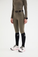 MAYA DELOREZ Damen Reitleggings Compression Breeches Full Seat Camo Brown 