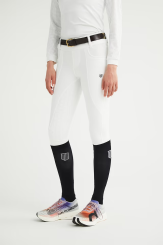 MAYA DELOREZ Damen Reitleggings Compression Breeches Full Seat White 