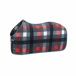 ESKADRON Abschwitzdecke FLEECE CHECK steel blue-white-navy-coral blossom (Classic Sports Horse FS 2025) 