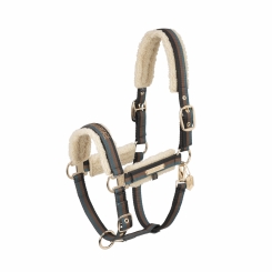 ESKADRON Halfter DOUBLE PIN TEDDYFLEECE black-almond-vintage green (HERITAGE Horse 2024) 