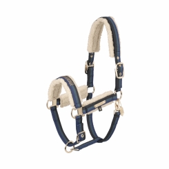 ESKADRON Halfter DOUBLE PIN TEDDYFLEECE black-vintage green-true blue (HERITAGE Horse 2024) 