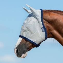 HORSEWARE Amigo FlyMask Silver-Navy 
