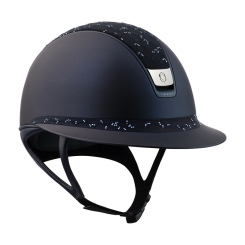 Samshield Reithelm MISS Shadow 2.0, Top+ Frontalband Crystal Leaf, Trim Matt Blue +5 Dark Blue Swarovski, Blason Black Chrome, BLUE 