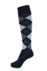 PIKEUR Kniestrumpf KARO navy/grey 