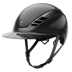 ABUS / Pikeur Reithelm AirLuxe CHROME Lady Vizor shiny black 