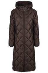 PIKEUR Damenmantel Quiltdiamond Coat mit Kapuze Selection Chocolate Brown (H/W 2026/2027) 
