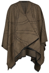 PIKEUR Damen Cape Wende-Cape 2-in-1 Selection Mocca Cream (H/W 2026/2027) 