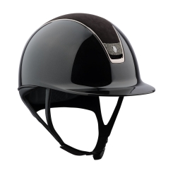 Samshield Reithelm Shadowmatt Glossy 2.0, Top Alct Blk, Trim Blk Chrm, Blason Crystal Fabric Metal Eclipse, BLACK 