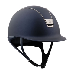 Samshield Reithelm Shadowmatt 2.0, Top Paint, Trim+Blason Black Chrome, 300 Swarovski Crystal, BLUE 