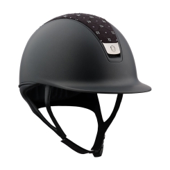 Samshield Reithelm Shadowmatt 2.0, Top Royal Flower Swarovski, Trim Matt Black, Blason Black Chrome, BLACK 