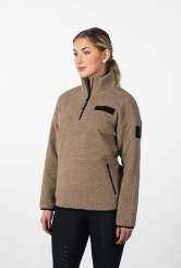 MAYA DELOREZ Unisex Sweatshirt Teddy Halfzip Beige 