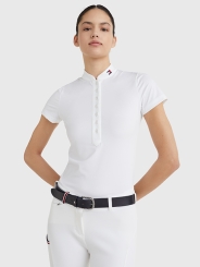 HILFIGER Damen Turniershirt Kurzarm TH OPTIC WHITE 