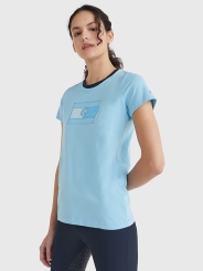 HILFIGER Damen Rundhals T-Shirt Style TH SUMMIT 