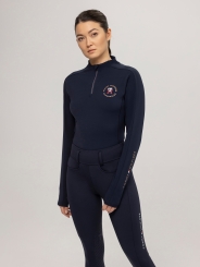 HILFIGER DAMEN TOP ARIZONA 1/4 ZIP TRAINING DESERT SKY (HW 24) 