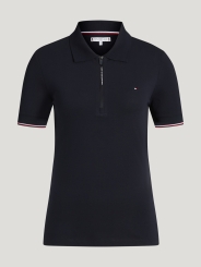 HILFIGER Damen Zip Poloshirt ANAHEIM Desert Sky (FS 26) 