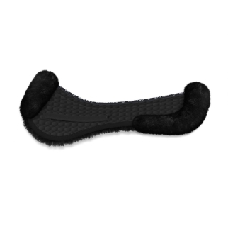 MATTES DL + EWWA Lammfell-Sattelkissen, Lammfell im Sitzbereich, Steppstoff, Rand vorne und hinten 