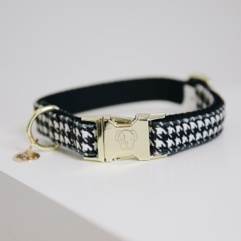 KENTUCKY Dogwear Hundehalsband Pied-de-Poule schwarz 