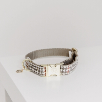 KENTUCKY Dogwear Hundehalsband Pied-de-Poule beige 