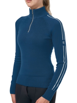 Equestrian Stockholm Damen Pullover Knitted Zip Top Blue Meadow (Winter 2026) 