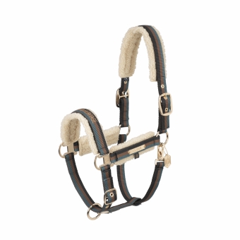 ESKADRON Halfter DOUBLE PIN TEDDYFLEECE black-almond-vintage green (HERITAGE Horse 2024) 