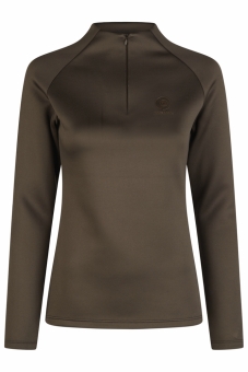 ESKADRON Damen-Shirt HALF-ZIP SHIRT teak brown (Platinum 2024) 