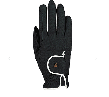 Roeckl Reithandschuh LONA schwarz/weiß 