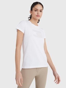 HILFIGER Damen Rundhals T-Shirt Style TH OPTIC WHITE (FS 22) 