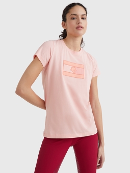 HILFIGER Damen Rundhals T-Shirt Style TH SUNSET PEACH (FS 22) 