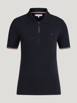 HILFIGER Damen Zip Poloshirt ANAHEIM Desert Sky (FS 26) 